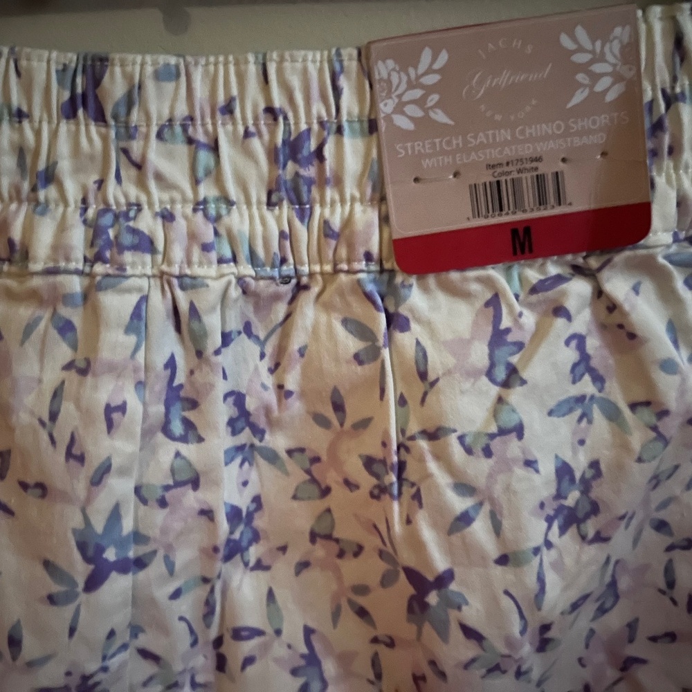 Strech satin chino shorts with elastics